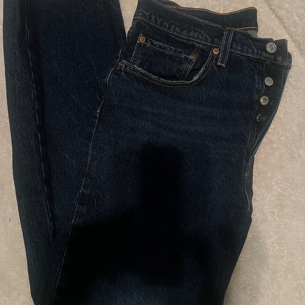 Levi's Dark Blue Denim Jeans with Contrast Stitching
